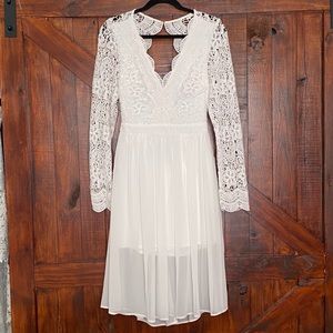 Lulus white open back dress